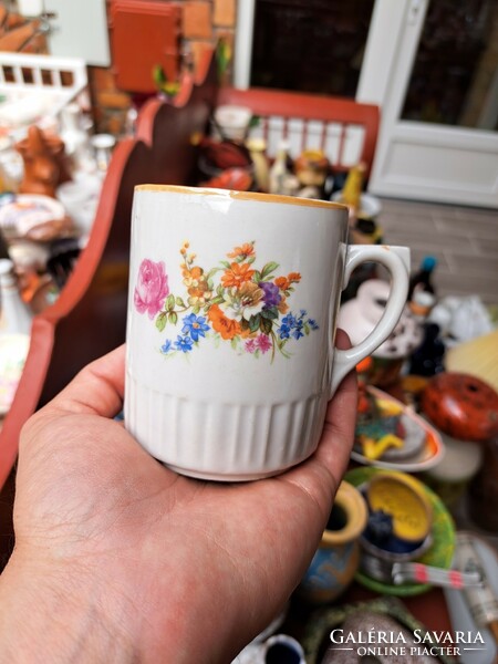 Zsolnay porcelain flower mug, nostalgia piece, collector's piece