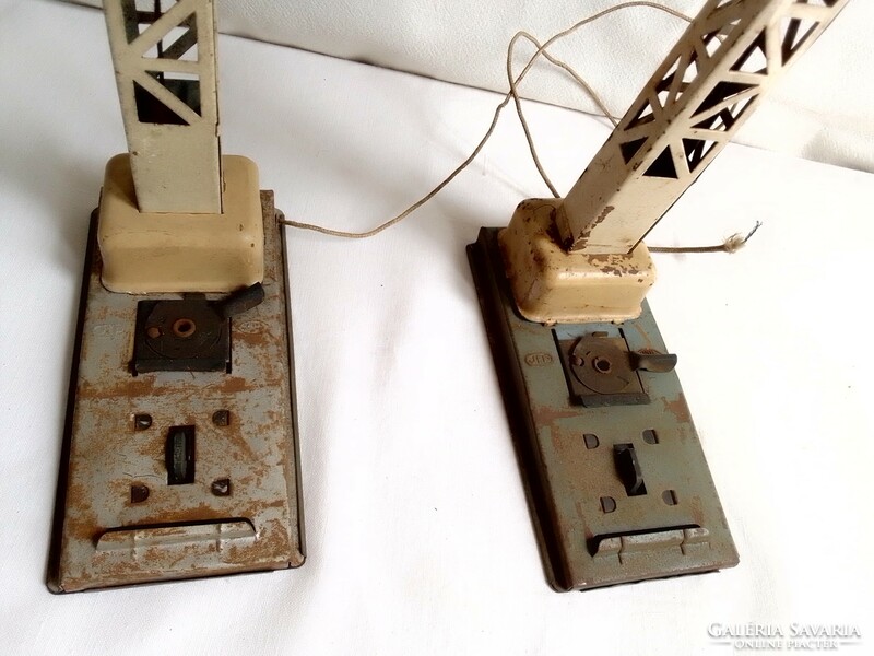 Two antique old railway signposts jep france model 0 1920-30 field table accessory board game