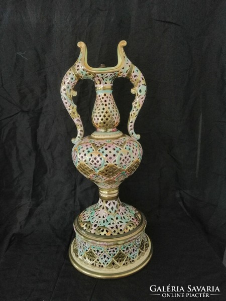 Emil Fischer porcelain vase lamp