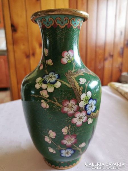 Cloissone vase, enamel vase, 20 cm high