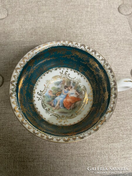 Altwien antique German scene porcelain cup a43