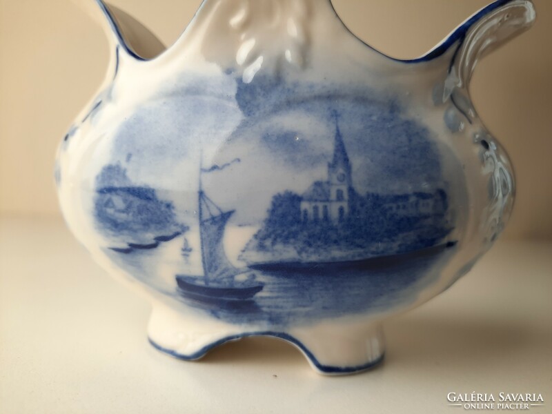 Antique porcelain bowl, small vase, with painted picture