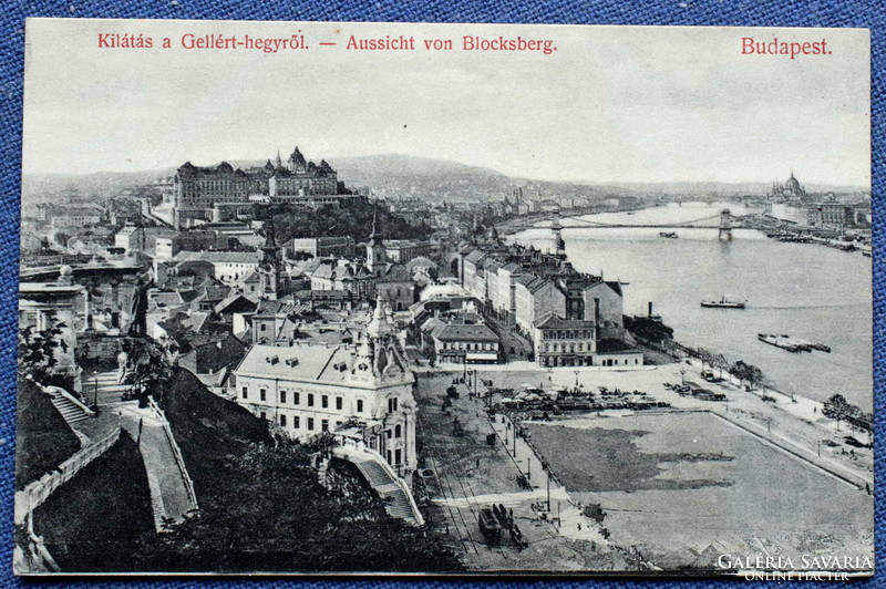 Budapest - view from the Gellért Hill divald detailed good photo postcard