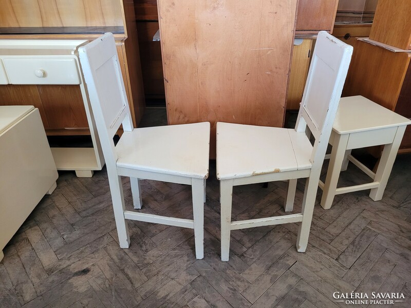 Régi vintage 2 db népi fenyő fa szék paraszt étkezőszék szék pár