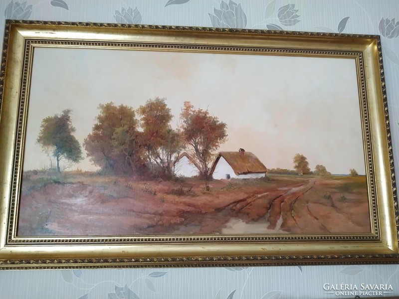 Attila Ferencsák: old farm oil painting for sale