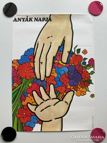 Anyák napja propaganda plakát - 1980-as évek
