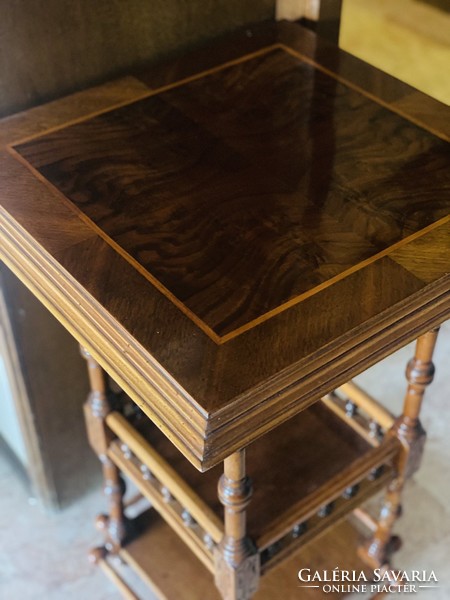 Table with inlay, 2 shelves