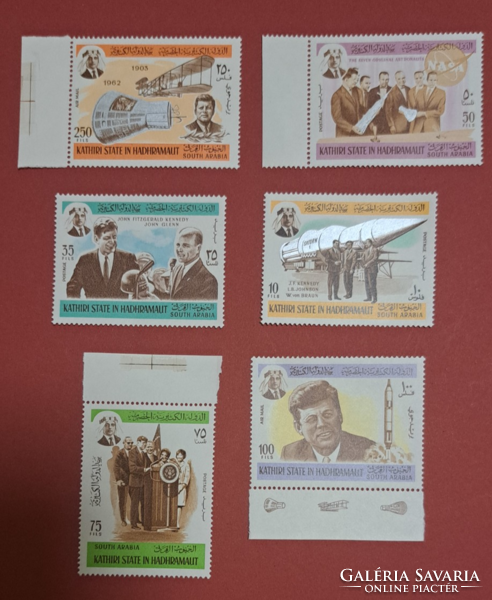 Space exploration stamps, with Kennedy, 1962 a/3/3
