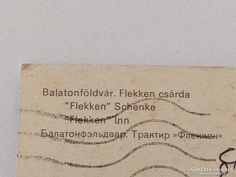 Régi képeslap 1977 fotó levelezőlap Balatonföldvár Flekken csárda