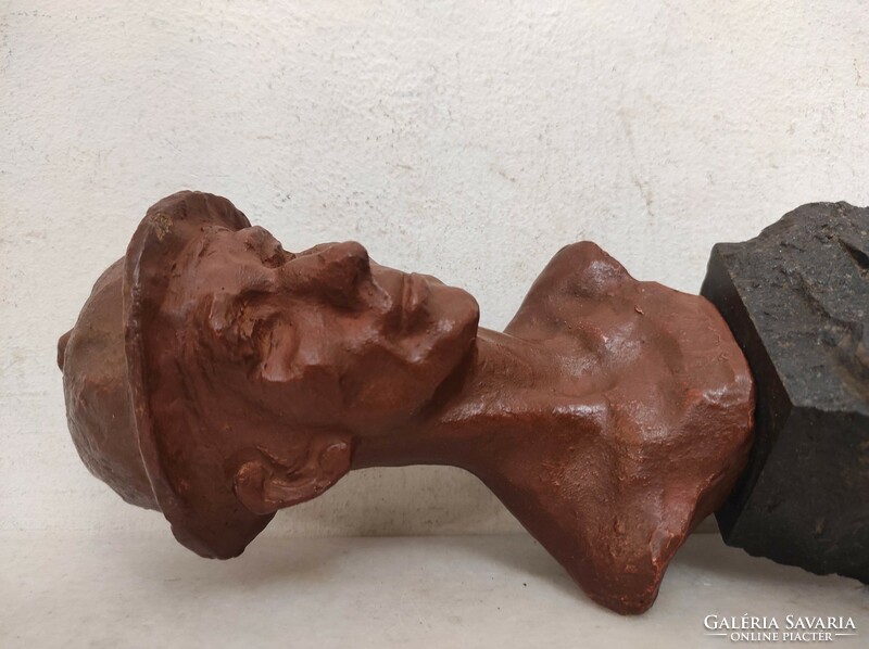 Antique miner statue Vájár mine terracotta signed 345 7258