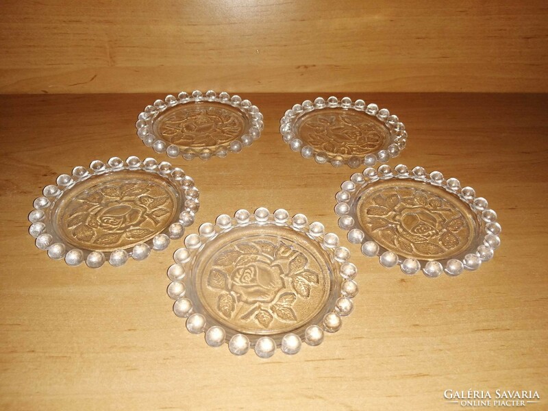 Glass coasters with rose pattern 5 pcs in one 10 cm (0-1)