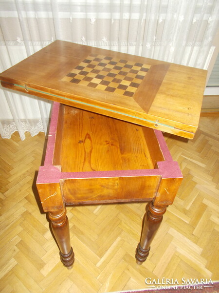 Tin German chess table, card table, 2 in 1