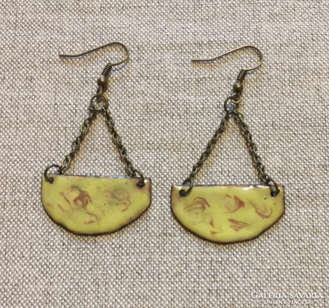 'Swing' handcrafted fire enamel earrings