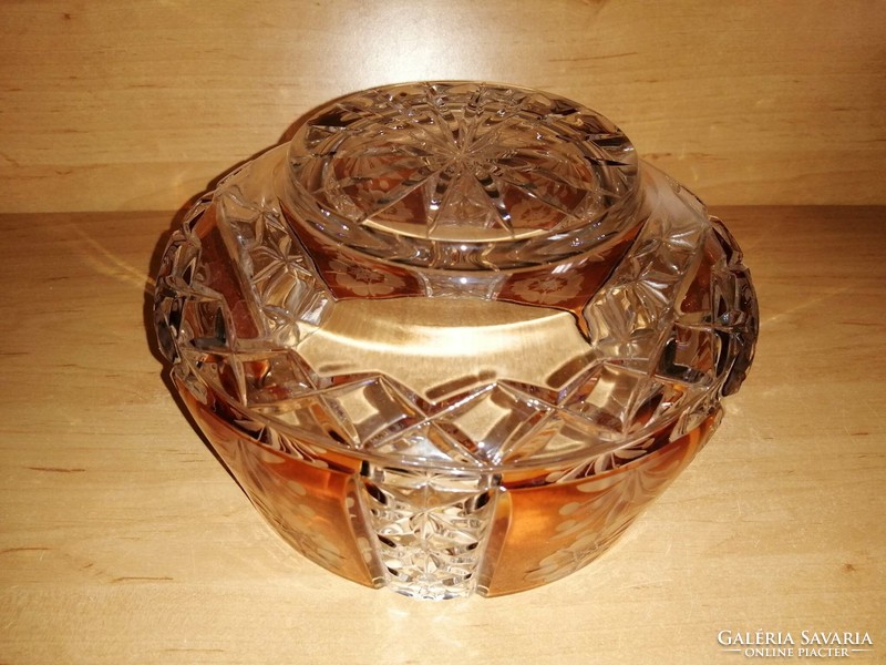 Colored heavy cut crystal glass serving centerpiece 1.8 kg (6p)