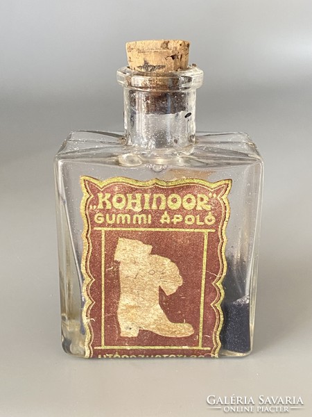 Régi üveg eredeti címkével Kohinoor Gummi ápoló c.1930