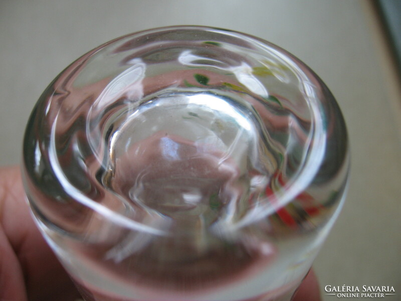 Brandy glass with a painted floral whistle