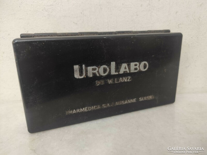 Antik orvosi eszköz doktor labor laboratórium szerszám dobozában UroLabo 255 7181