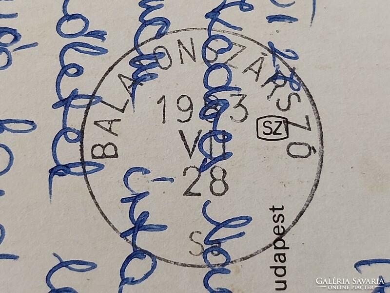 Régi képeslap 1983 retro fotó levelezőlap Balatonszárszó üdülők hajók