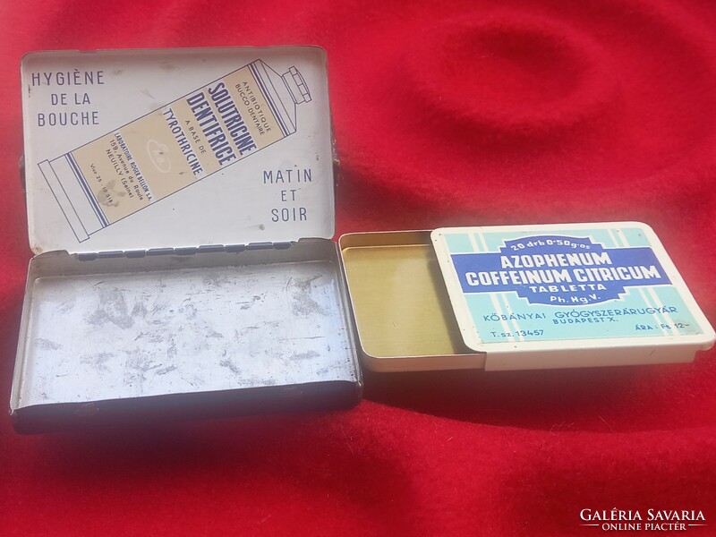 2 db vintage/retro gyógyszeres dobozka/Orvosi rendelő dekoráció/Kőbányai Gyógyszergyár