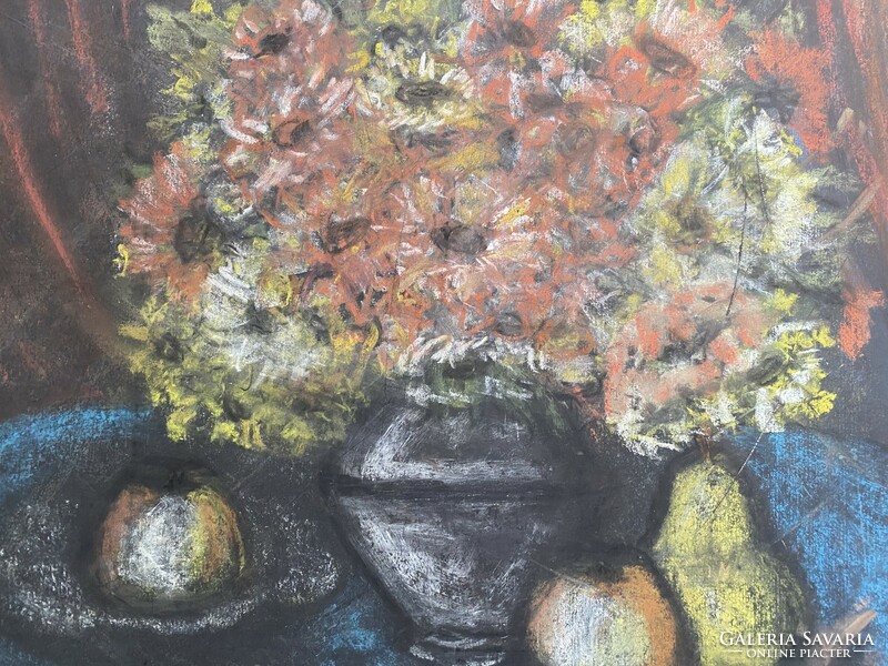 Abonyi gold: flower still life - pastel