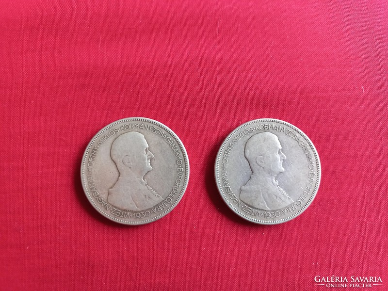2 darab Horthy ezüst 5 pengő, 1930 - Gotiwlo1 felhasználó számára