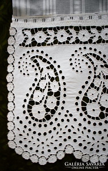 Madeira riselt hole embroidery runner tablecloth, center table, decoration, curtain 142 x 44 cm