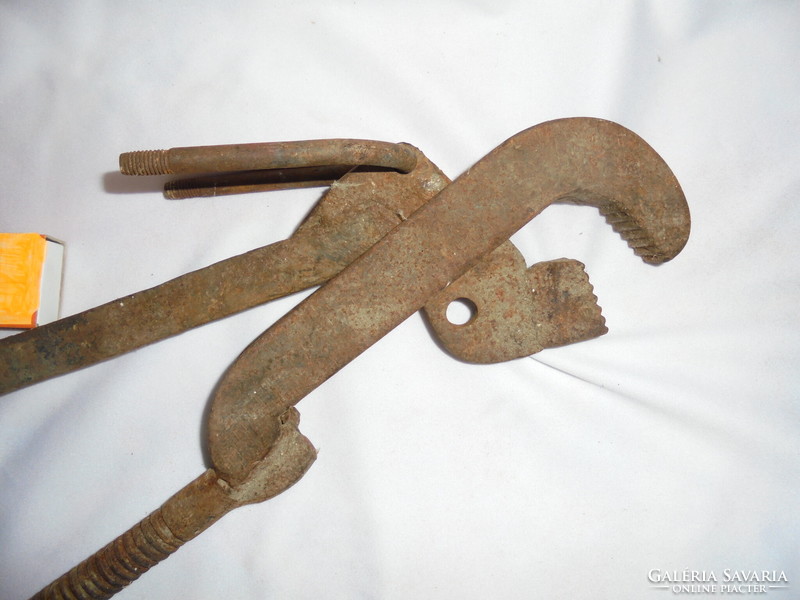 Antique wrought iron tool - tongs - 51 cm