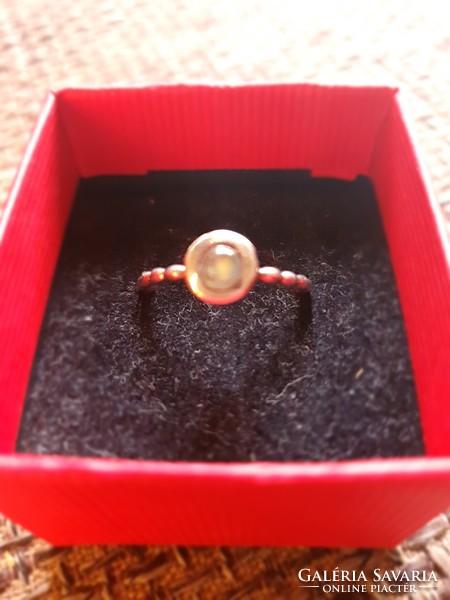 Silver ring with olivine