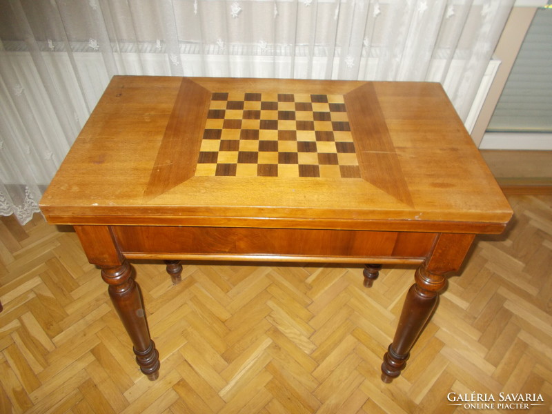 Tin German chess table, card table, 2 in 1