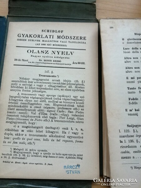 Dr. Rezső Honti's schidlof practical method Italian 1-10