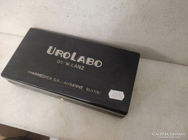 Antik orvosi eszköz doktor labor laboratórium szerszám dobozában UroLabo 255 7181
