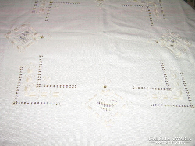 Beautiful and elegant embroidered Toledo tablecloth with hand crocheted edges