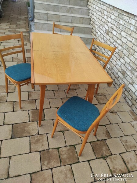 Czech Czechoslovakia retro dining table + 4 chairs dining table