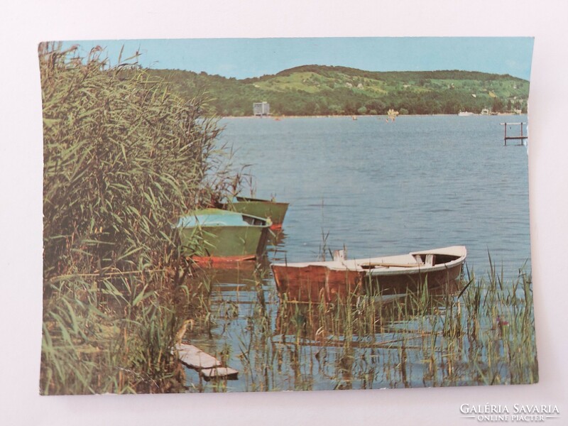 Régi képeslap fotó levelezőlap Balaton csónakok