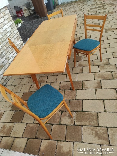 Czech Czechoslovakia retro dining table + 4 chairs dining table