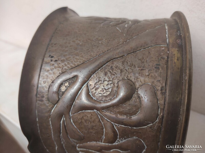 Antique i. World War II soldier large cartridge case gun case gun case copper embossed flower 245 7068