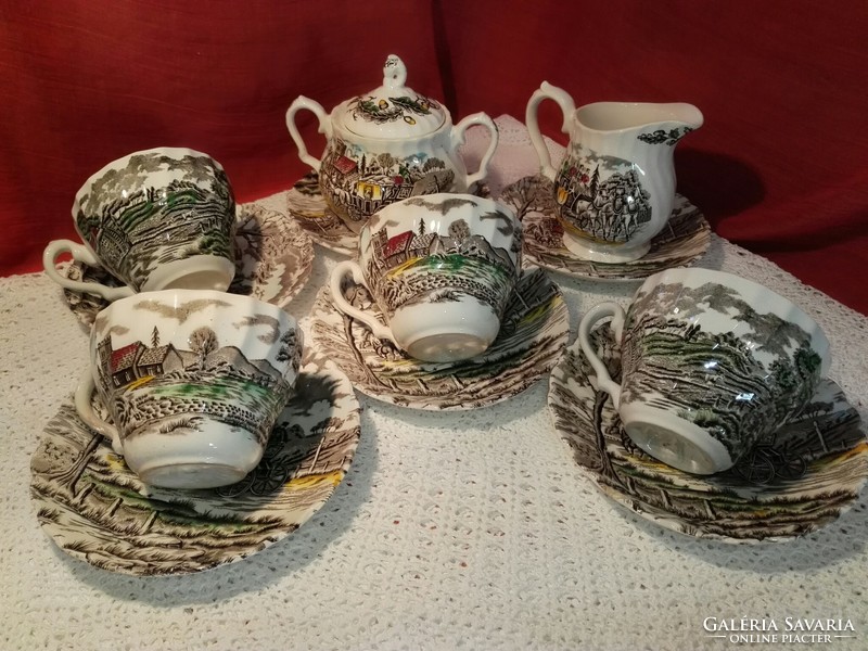 Antique, English, royal mail porcelain tea and coffee set... Staffordshire.