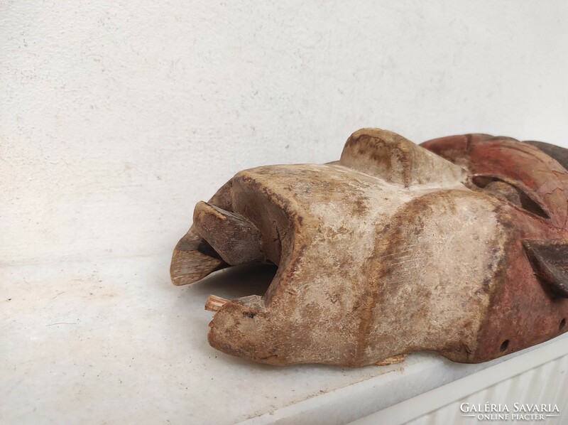 Antik afrikai patinás fa maszk Pende népcsoport Kongó leértékelt sérült 906 dob dob 7272