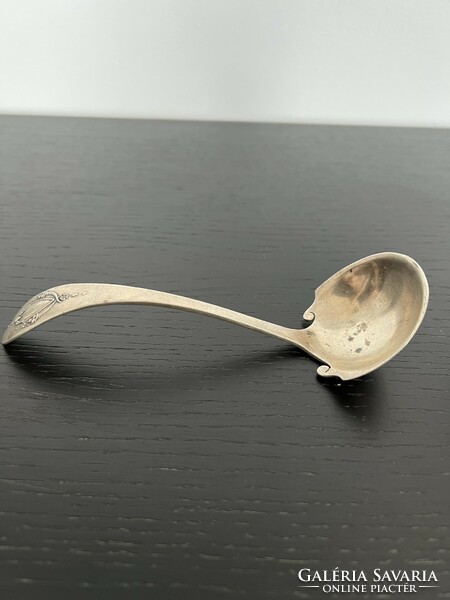 Ladle with silver sauce