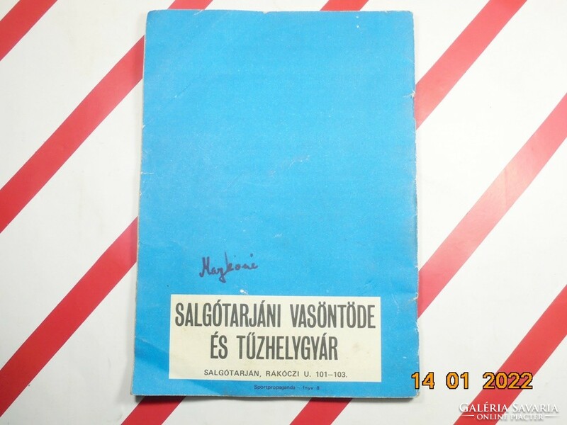 Használati utasítás gáztűzhelyekhez Salgótarjáni Vasöntöde és Tűzhelygyár