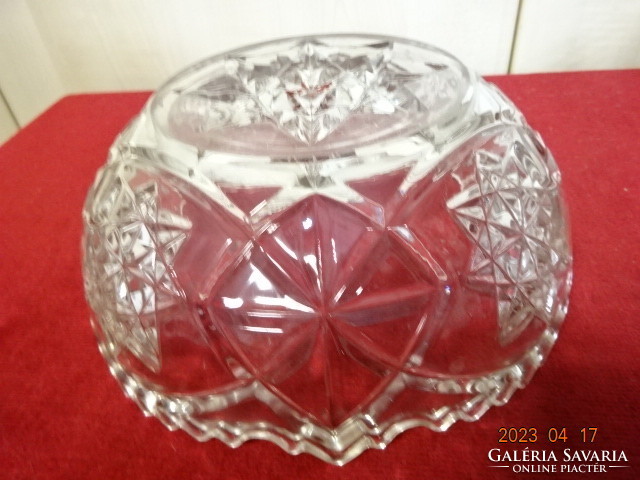Lip polished glass bowl, diameter 20.5 cm, height 8 cm. Jokai.
