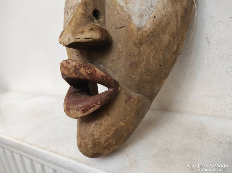 Afrikai maszk Lulua népcsoport antik Kongó Congo kopott leértékelt 297 Le dob 100 7091