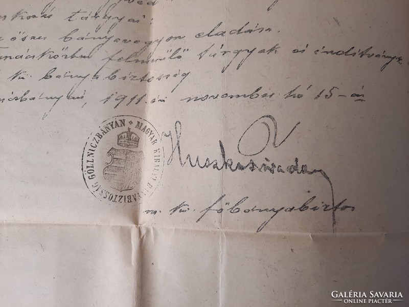 Archives of the Andaházy family no.793: Announcement 15.11.1911.