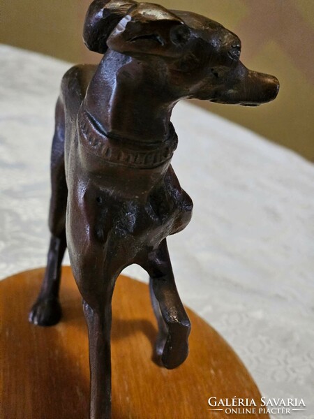 Bronze greyhound figurine