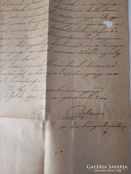 Az Andaházy család levéltára No.758 : Határozat 1905.08.03.