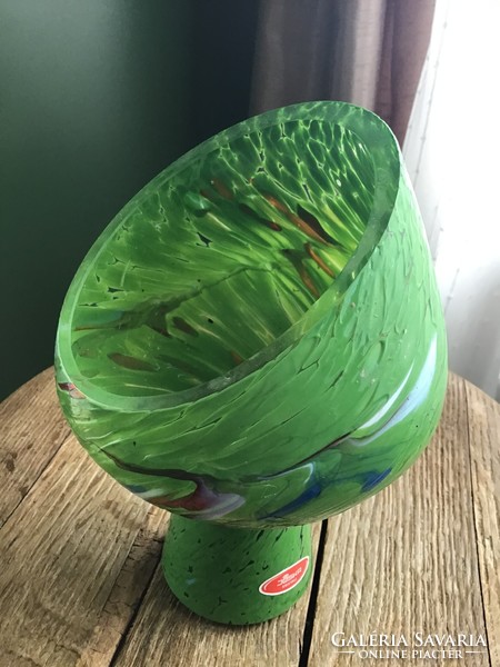 Régi kézműves JOSKA kristály üveg gyertyatartó