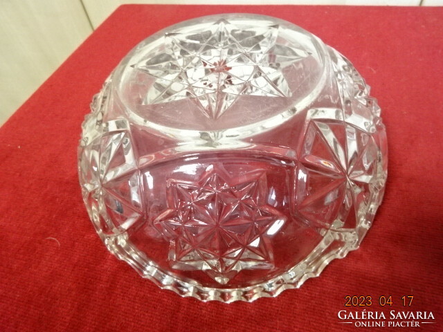 Lip polished glass bowl, diameter 20.5 cm, height 8 cm. Jokai.