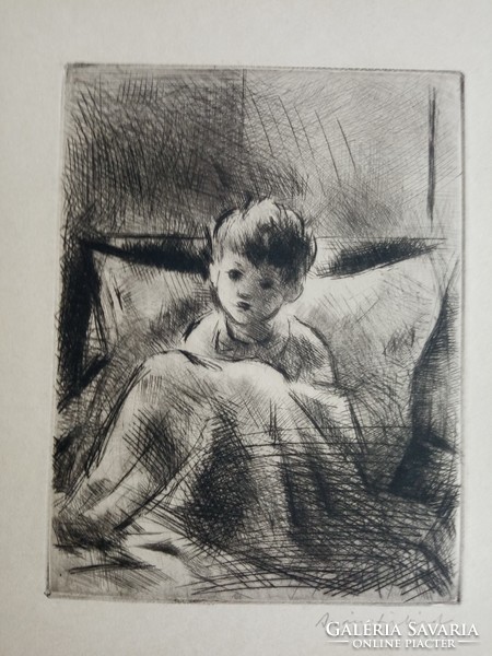 Iván solid little boy etching