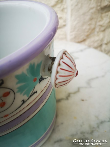 Antik vastag porcelán koma csésze koma ételes jellegű pezsgő vödör kaspó