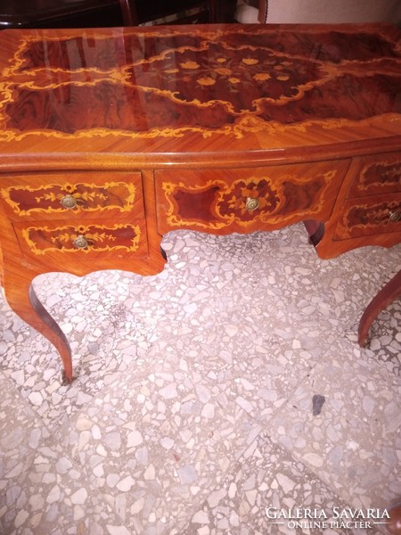 Xvi. Lajos style antique inlaid women's desk 105x55x75cm high